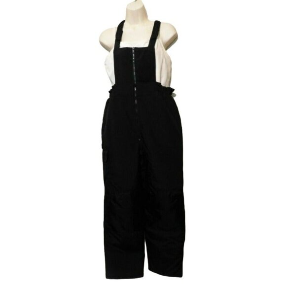 Cherokee Insulated Bib Overalls L Kids Black Adjustable Straps Winter Ski Nylon - Picture 7 of 9